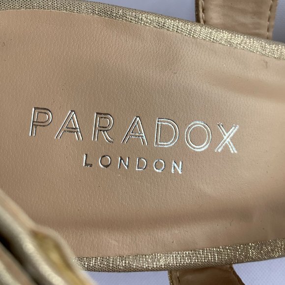 Paradox London Hibiscus Strappy Heels, Women's Size 8 W, Champagne - Picture 5 of 8
